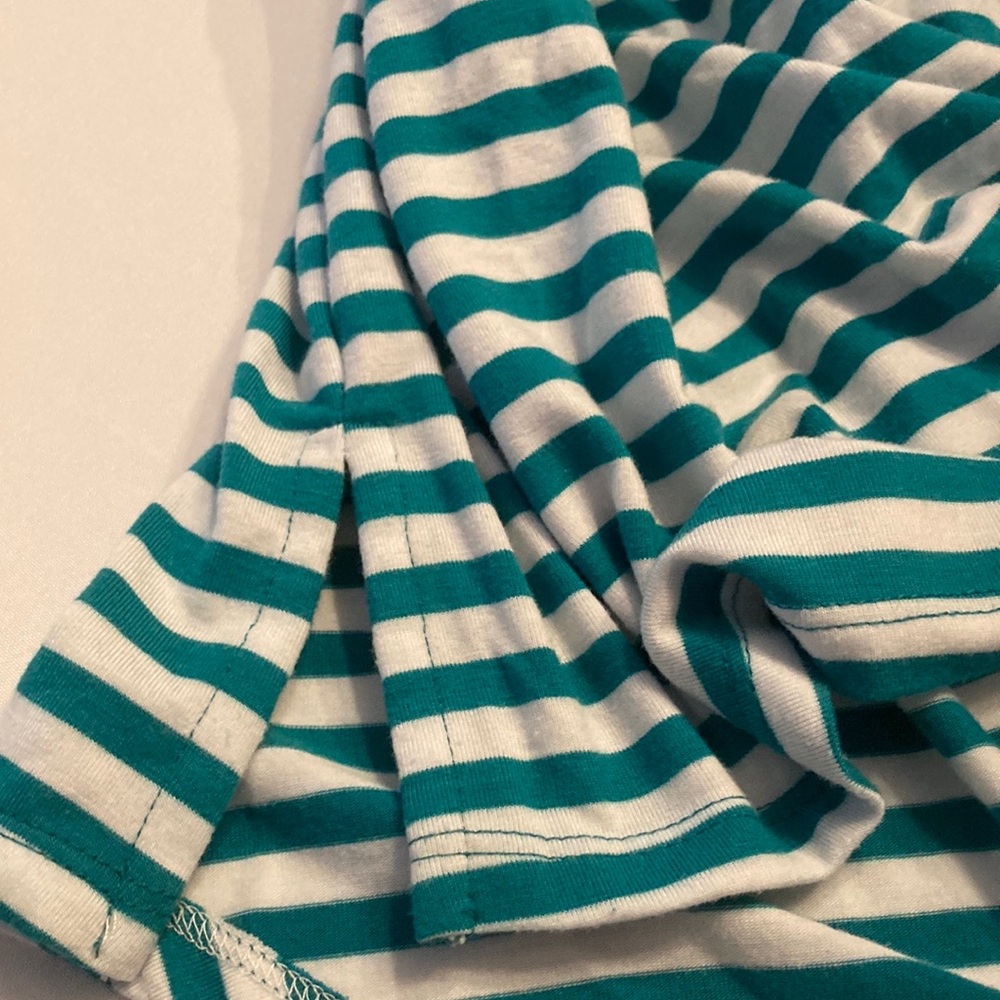 N Touch Teal Striped Long Sleeve Women's Top - Picture 8 of 8